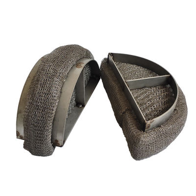 SS Knitted Wire Mesh , Demister Wire Mesh Pad With Steel Bar Support Grid